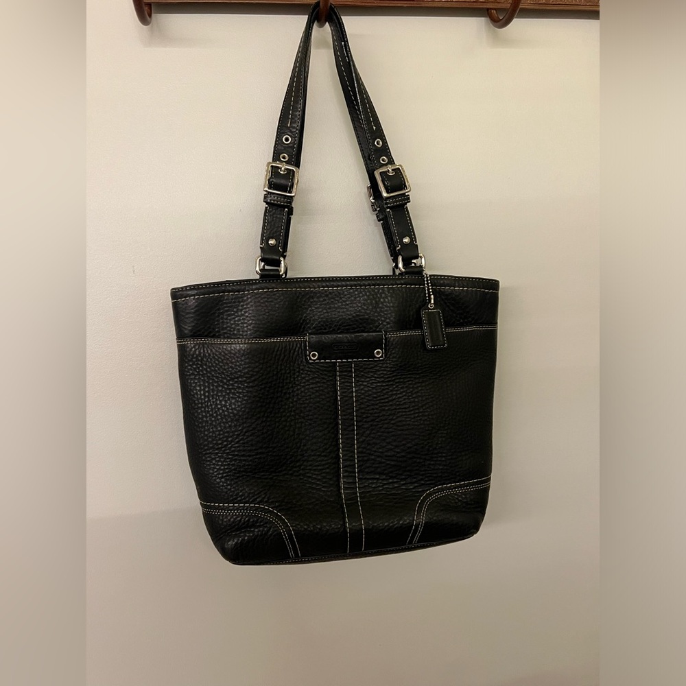 Black coach shoulder purse